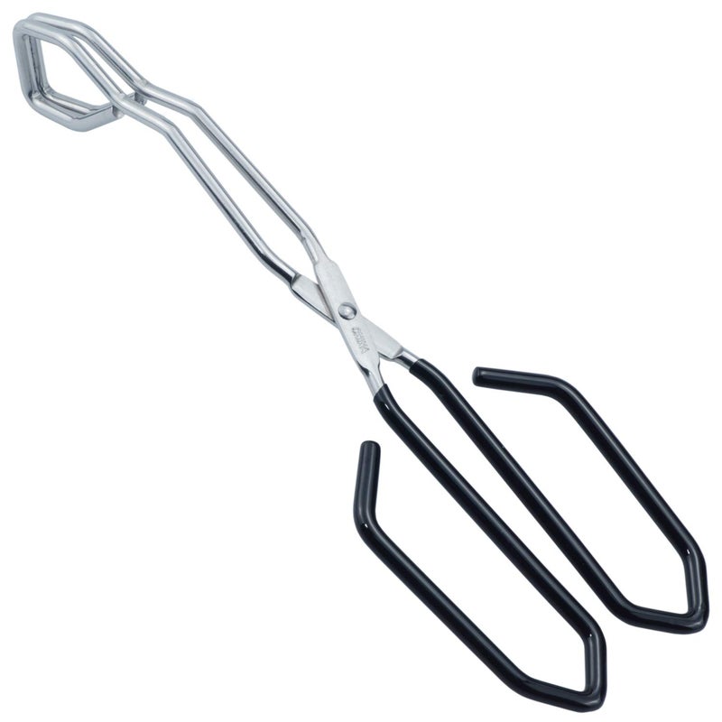 HINMAY Stainless Steel Scissor Tongs with Black Handle 11-Inch Heavy Duty Wire Tongs - Image 1